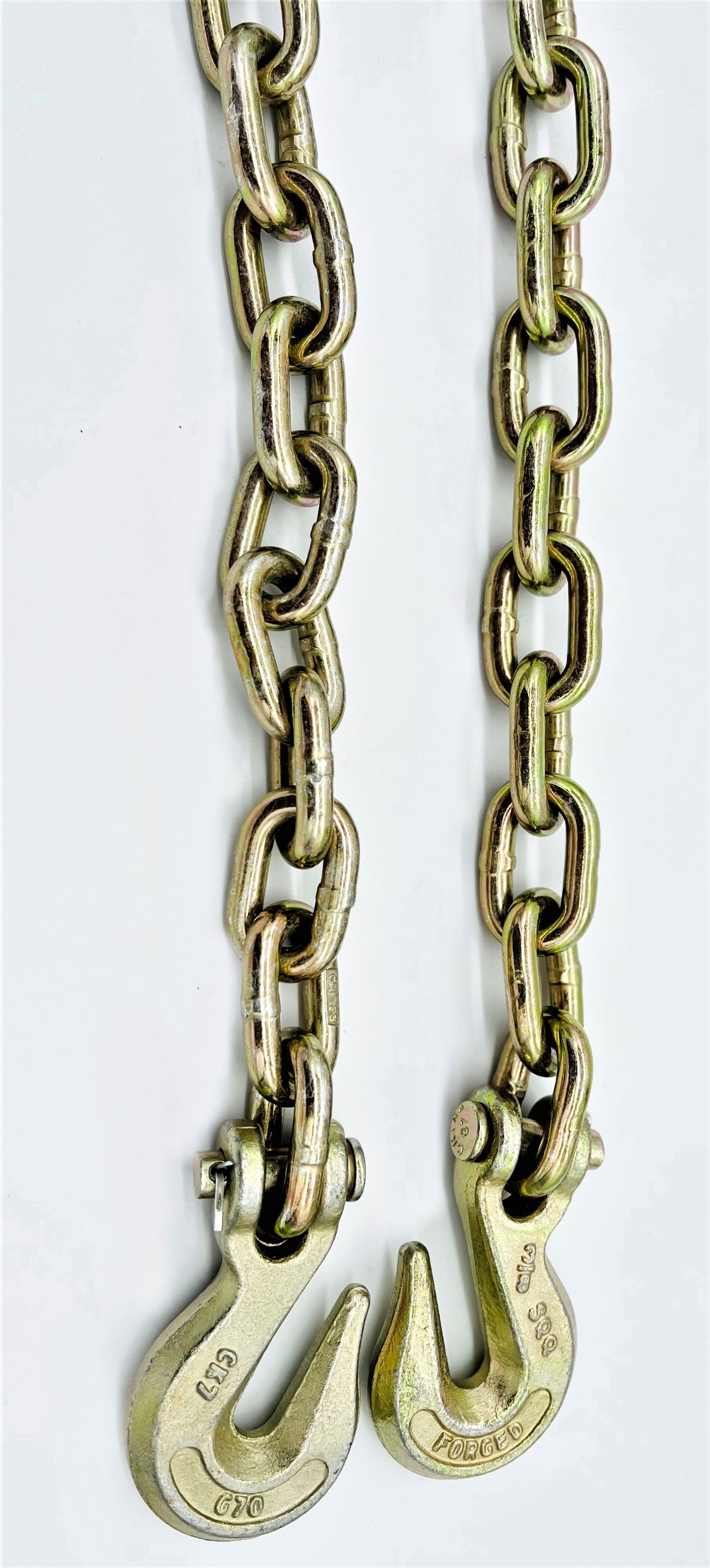 3/8" x 20' G70 Chain With Grab Hooks - TELLICO Branded - Retail Ready