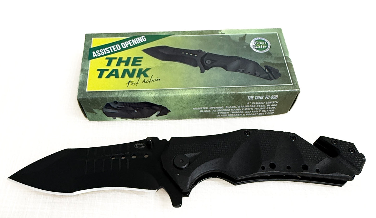 FROST KNIFE 5IN TANK BLACK ALUMINUM ASST OPEN