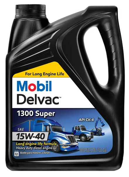 Mobil Delvac 1300 Super Heavy Duty Synthetic Blend Diesel Engine Oil 15W-40, 4 pk./1 gal