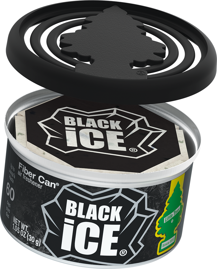 Little Tree Fiber Can, Black Ice Scented - Case of 4 Cans