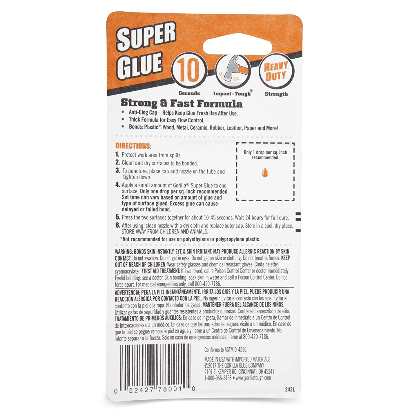 Gorilla Super Glue 12 Tubes Per Order