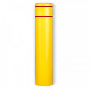 7" x 52" Yellow Bollard Cover with Red Striping