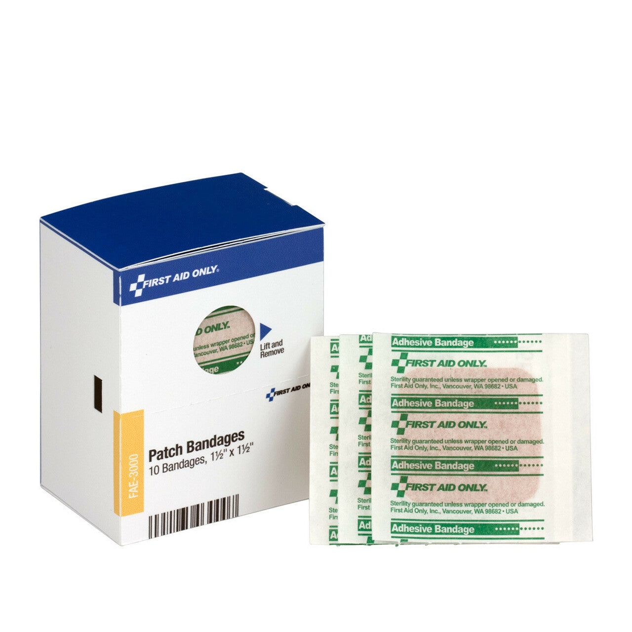 Patch Bandages, 1.5" x 1.5", Pack of 10