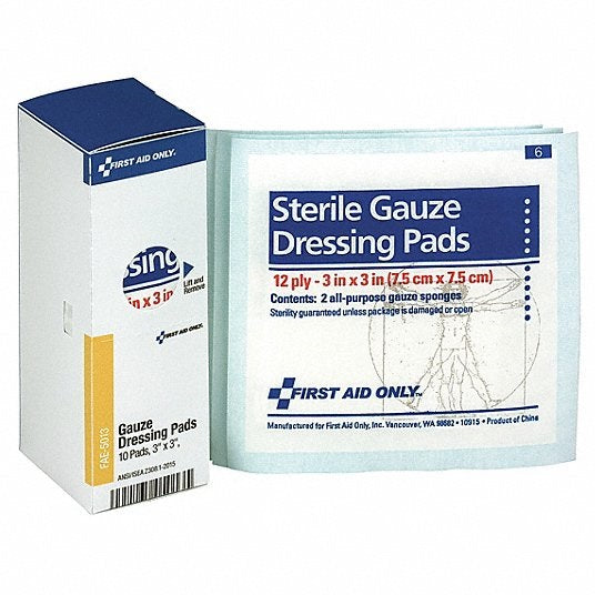 Gauze Pad, 3 X 3" - 10 Pack