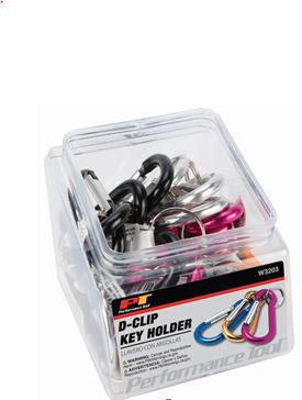 PERFORMANCE TOOL W3203 D-CLIP Key Holder/Carabiner - 20 Pack Display