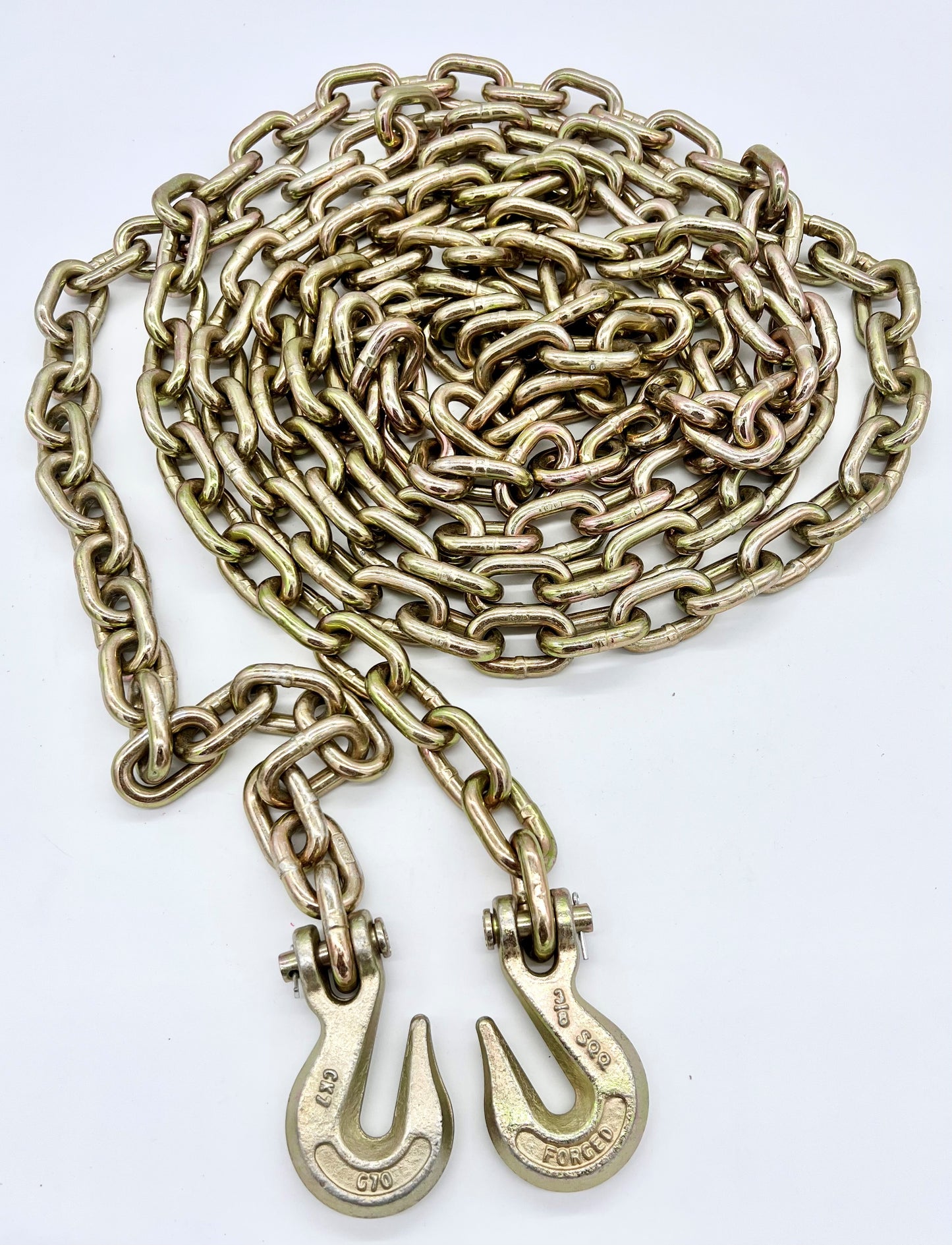 3/8" x 20' G70 Chain With Grab Hooks - TELLICO Branded - Retail Ready