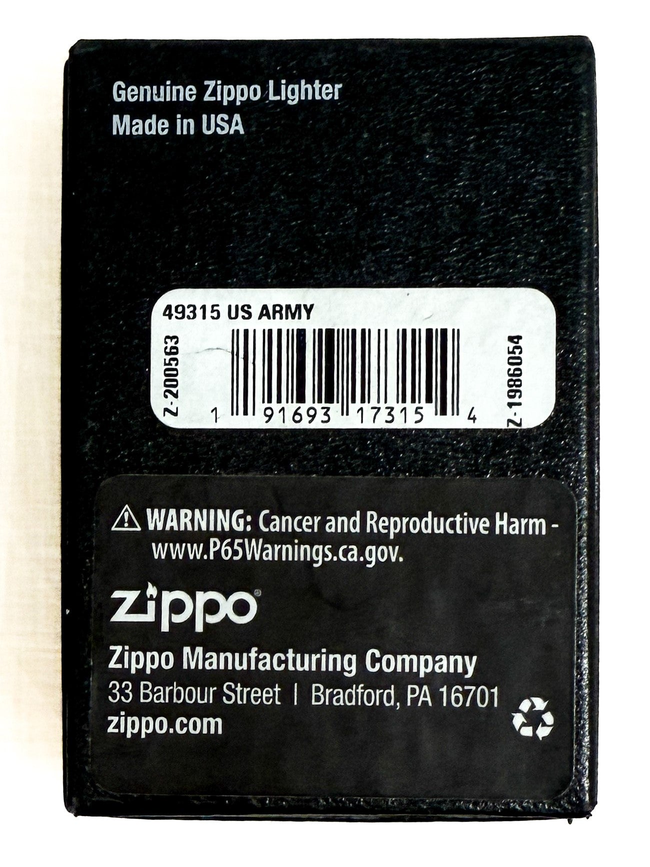 ZIPPO LIGHTER 207 US ARMY