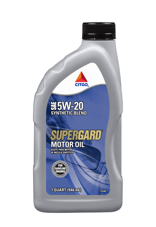 CITGO SUPERGARD SYNTHETIC BLEND SAE 5W20 12/1QT BOTTLES