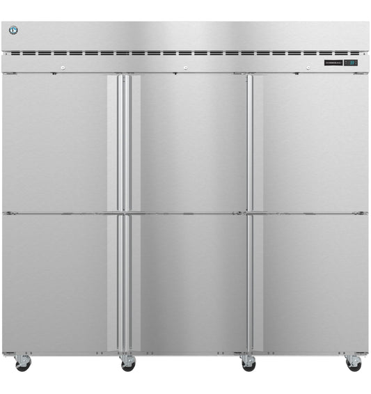 F3A-HS, Freezer, Three Section Upright, Half Stainless Doors with Lock