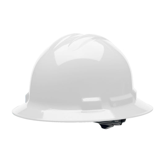 Ratchet, 4-Point, Duo Safety™, Hard Hat, Full Brim, White: #H34R1