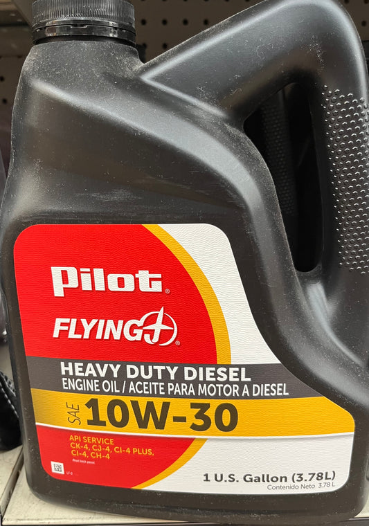 Pilot Flying J branded HD Diesel Engine oil Gallon Jug 10W30 - Case of 3 Jugs