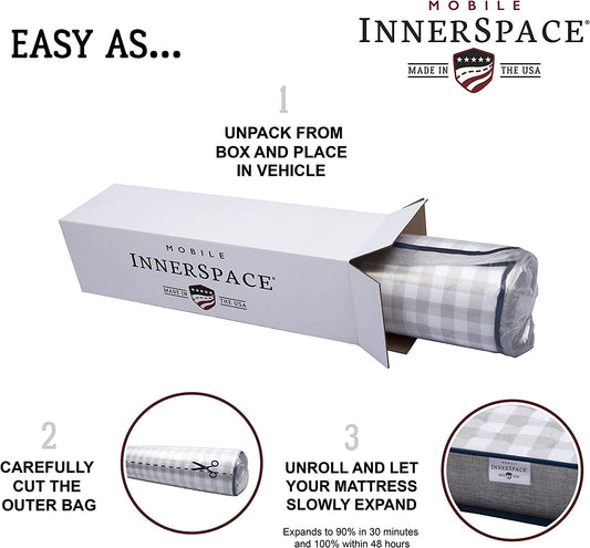 Innerspace Luxury Deluxe 8.0" Total Thickness, 3.0" Memory Foam, Quilted Top & Bottom 38"X80"