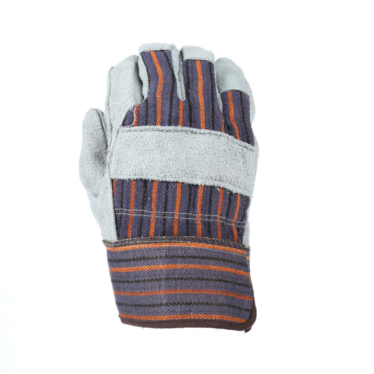 Men’s Heavy Duty Split Cowhide Leather Palm Work Gloves - Case of 3 pair - Each Pair Retail Ready