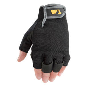 Men’s Fingerless Synthetic Leather Work Gloves - Case of 3 Pair