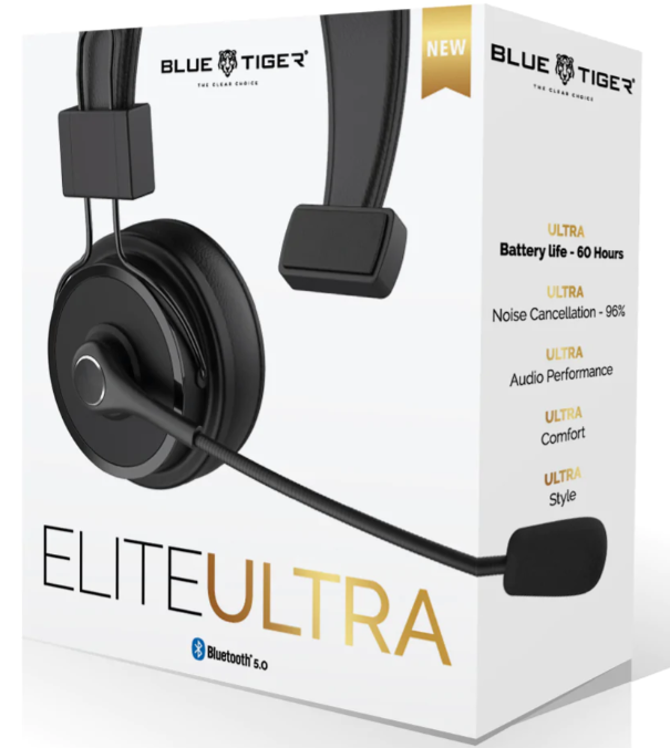 Elite ULTRA - Best Talk Time Blue Tiger Headset - Contact Us for Wholesale Pricing