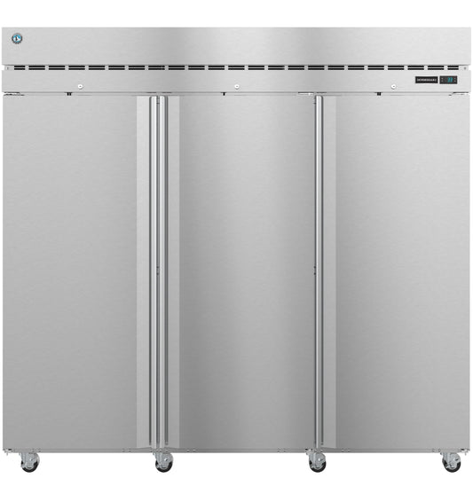 F3A-FS, Freezer, Three Section Upright, Full Stainless Doors with Lock