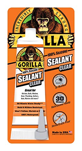 Gorilla Glue Silicone Clear Sealant - 2.8 oz Tube - Case of 6 Retail Ready Packs