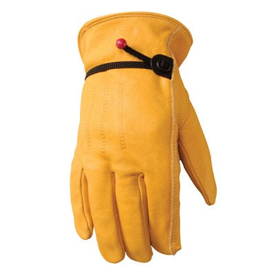 Men’s Cowhide Full Leather Adjustable Work Gloves - 3 Pairs