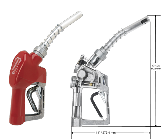 Husky 10S Gasoline Automatic Nozzle with 3 Notch Hold Open Clip and Waffle
