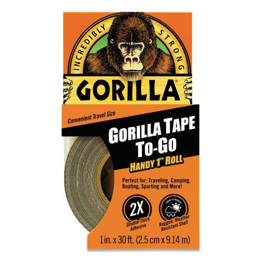 Gorilla Black Tape To-Go 1IN x 30 FT - 6 Pack Case