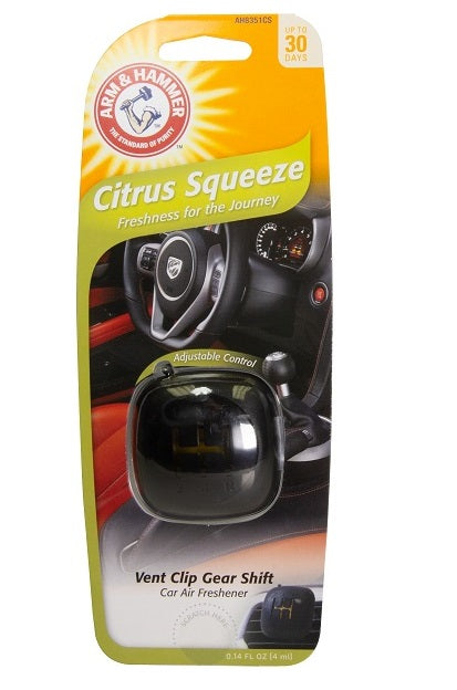 Arm & Hammer Gear Shift Vent Clip Citrus Squeeze - 4 Pack