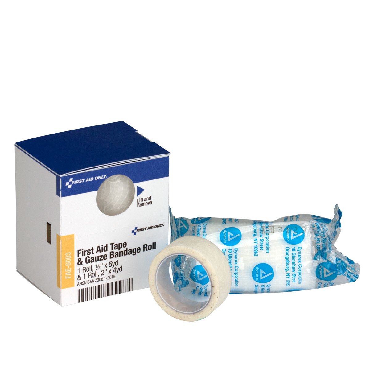 First Aid Only FAE-6003 SmartCompliance Refill 1/2 x 5 Yard First Aid Tape and 2 Conforming Gauze, Blue