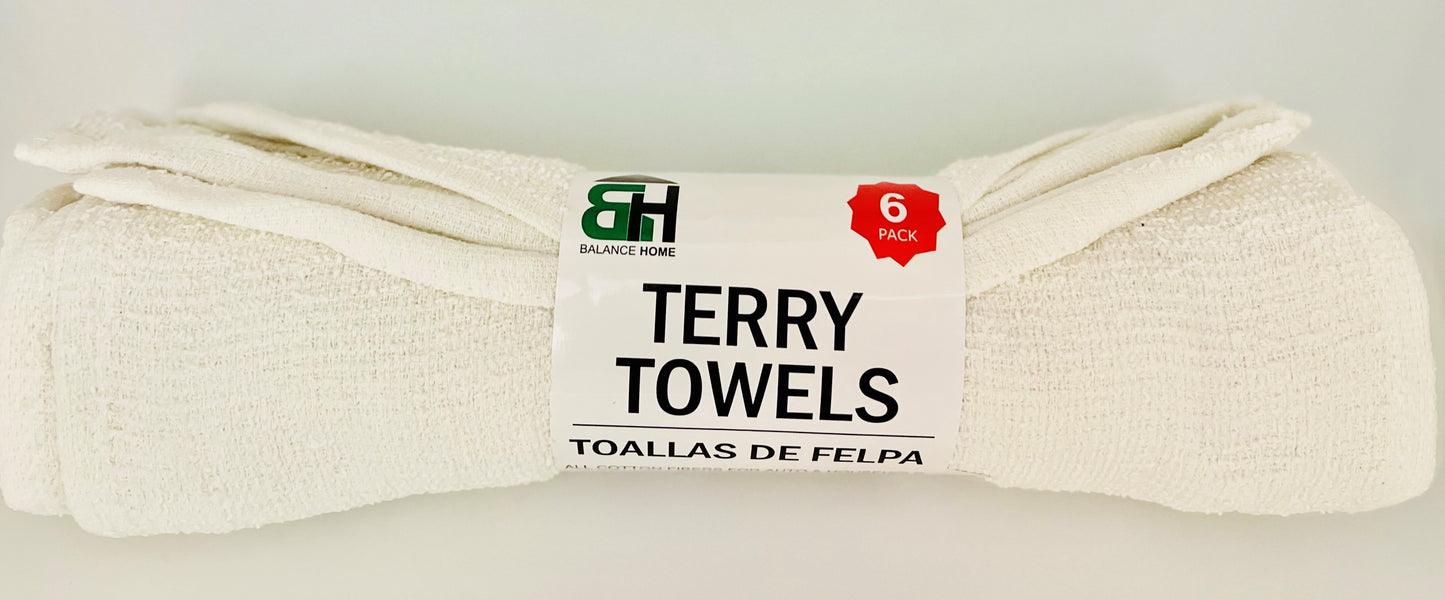 Terry Towel - 6 Pack
