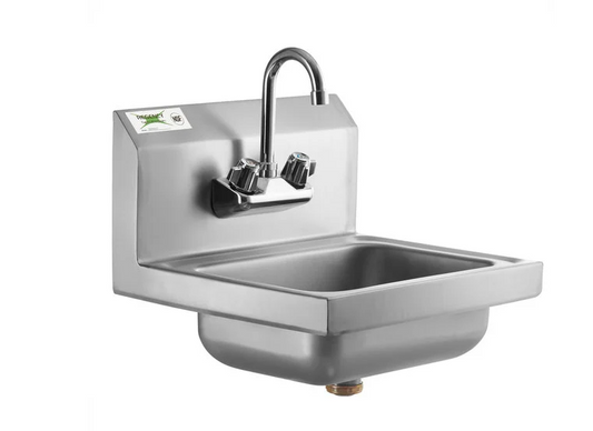Wall Mounted Hand Sink with Gooseneck Faucet
