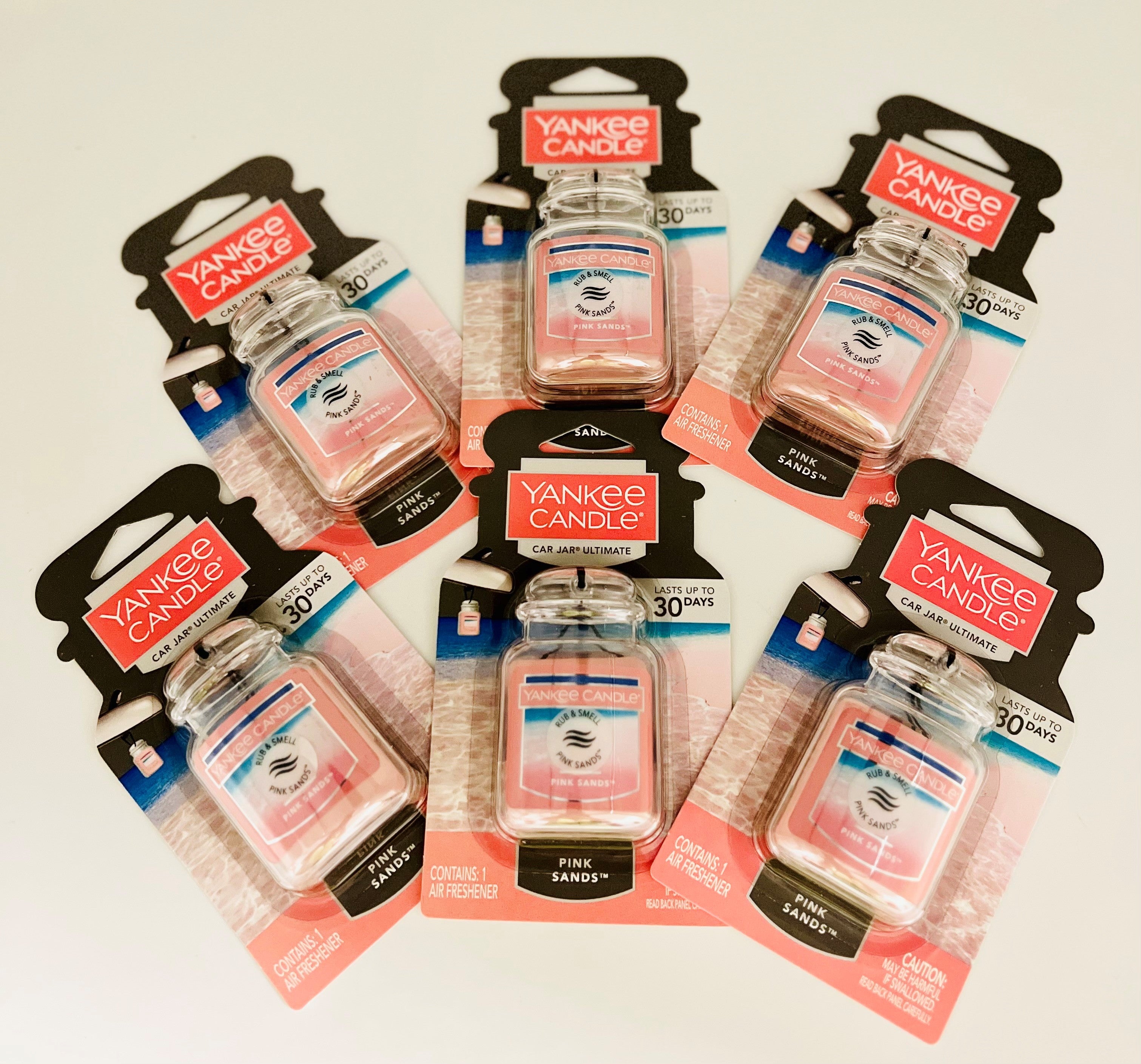 Yankee Candle Car Air Fresheners, Hanging Car Jar® Ultimate Pink Sands™  Scented - Case of 6 Units