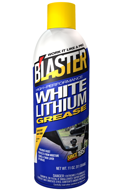 B'laster White Lithium Grease - Case of 12 Aerosol Cans, 11 oz. Each