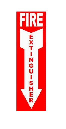 Fire Extinguisher Arrow Decal - 3.5"x12"